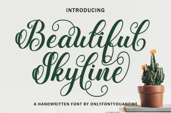 Beautiful Skyline: A Refined Script Font for Thoughtful Branding