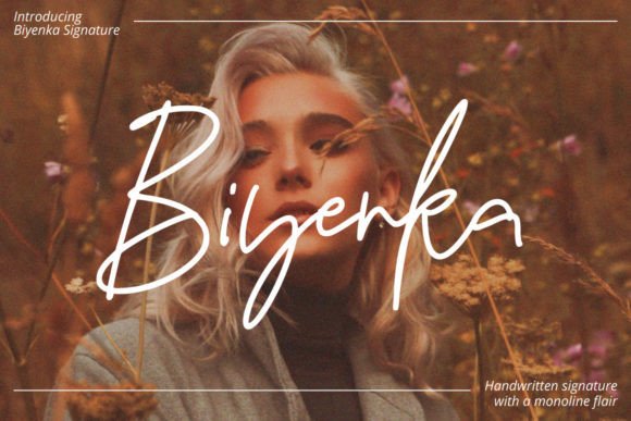 Biyenka Signature: A Romantic Script Font for Handmade Labels & Printables