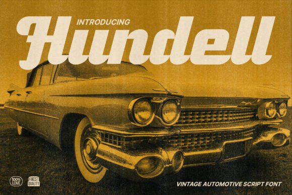 Hundell: A Vintage-Futuristic Script Font for Digital Branding