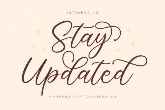 Stay Updated: A Modern Script Font for Thoughtful Editorial Design
